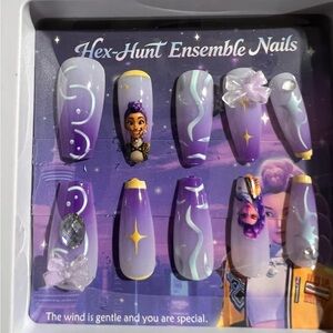 Hex-Hunt Ensemble Nails — Purple Ombre Press-On Set